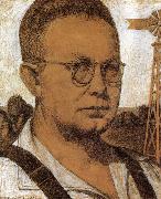 Grant Wood The Study of Self-Portrait oil painting artist